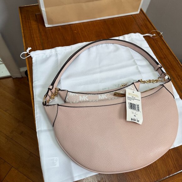 Michael Kors Hollis Medium 2-in-1 Shoulder Bag – Powder Blush – NWT + Dust Bag - Picture 2 of 4